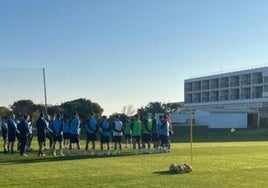 El entrenamiento del Málaga en El Saler.