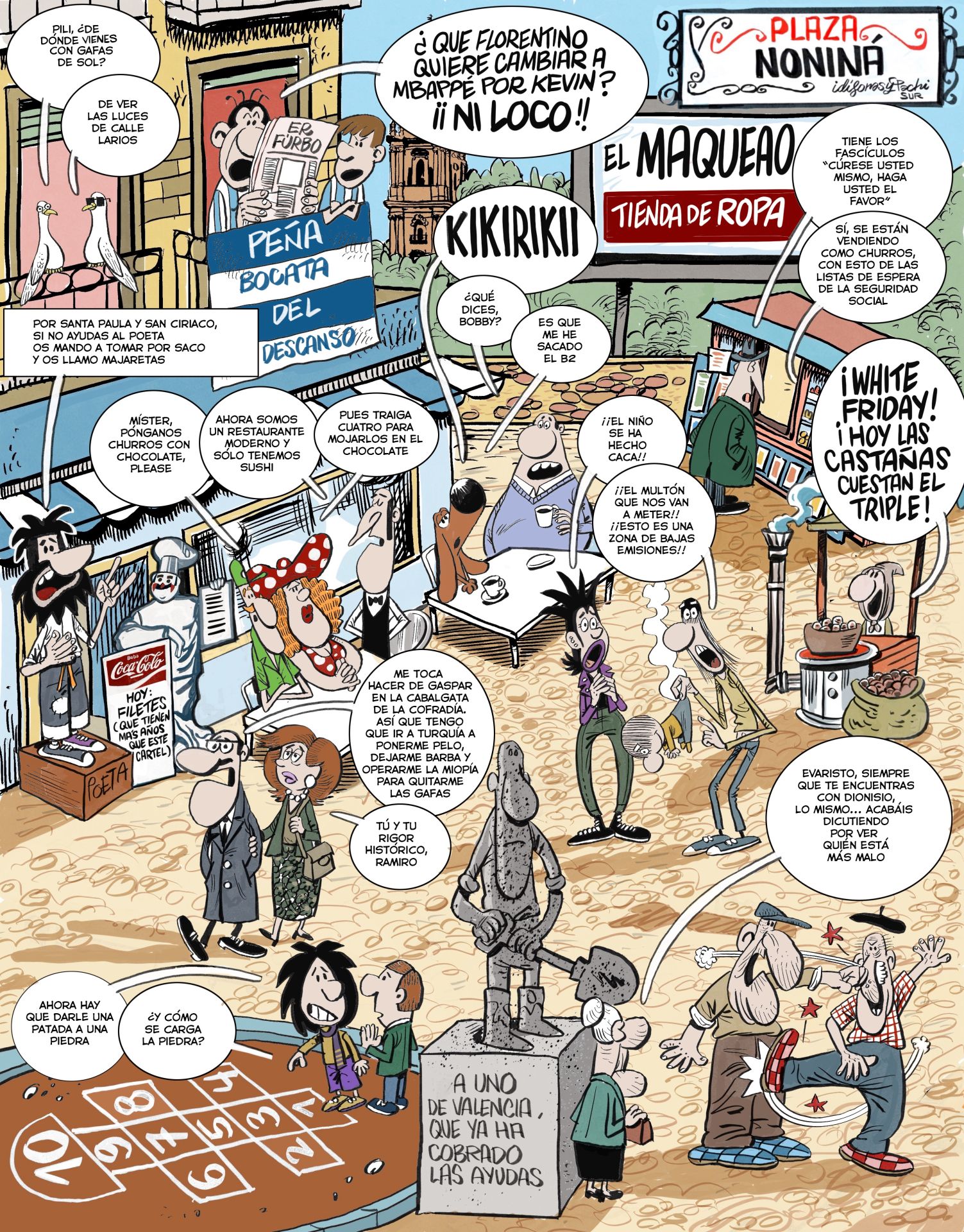 La plaza Noniná: la 'actualidad' malagueña vista por Idígoras y Pachi