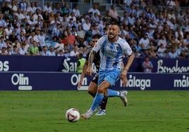 Dioni, en un partido del Málaga.