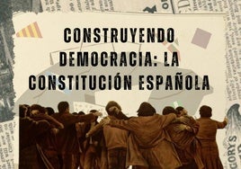 Cartel de 'La Constitución Española' en la Casa de la Cultura de Teba.