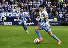 Antoñito, en su último partido en La Rosaleda, ante el Racing.