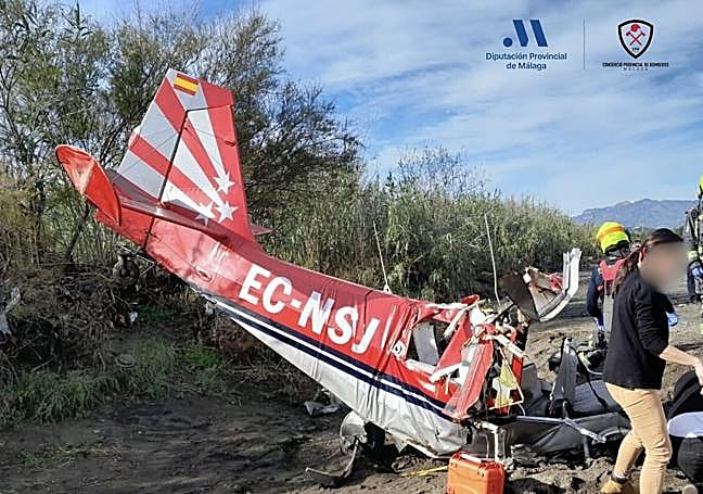 Imagen de la avioneta siniestrada.