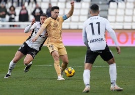 Ramón Enríquez, durante el partido frente al Burgos.