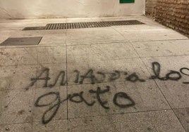 Imagen de una de las pintadas realizadas en el centro histórico de Vélez-Málaga.