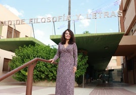 Gloria Corpas, en la facultad de Filosofía y Letras de la UMA.