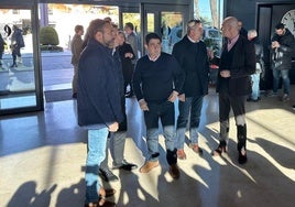 Francisco Reyes, en el centro, junto a otros secretarios provinciales el pasado 20 de diciembre en Jaén.