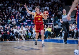 Saint-Supéry, el día de su debut con la selección española absoluta de baloncesto.