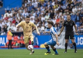 Rahmani, en el partido ante el Deportivo de la primera vuelta, en Riazor.