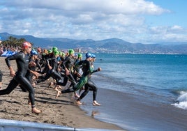 Participantes en el mundial de triatlón.