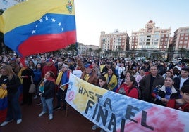 Un momento de la concentración, esta tarde.