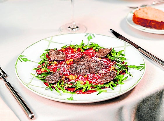 Carpaccio de solomillo de vaca, uno de los platos especiales.