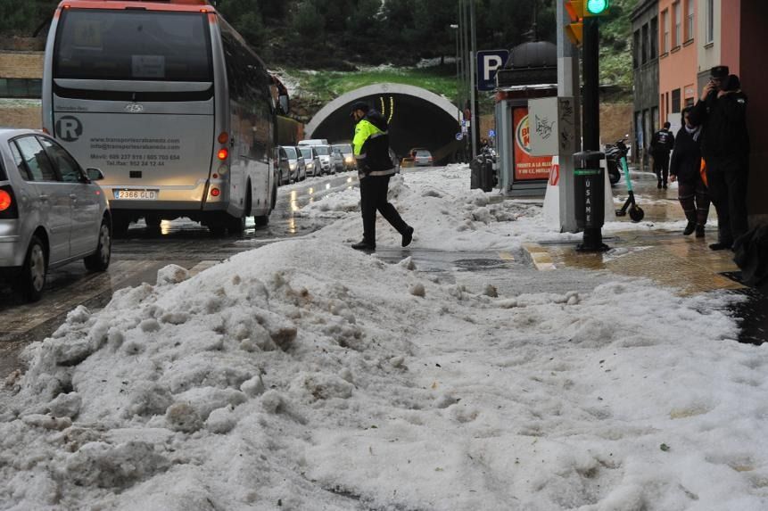 Cinco años de la histórica granizada que pintó de blanco las calles del Centro de Málaga