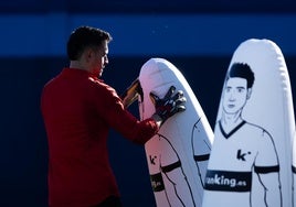 Alfonso Herrero, durante el entrenamiento del viernes.