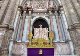 Recreación del nuevo trono del Señor de la Sentencia en el atrio de la Catedral.