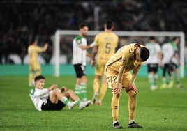 La decepción de Manu Molina al término del partido del sábado en Santander(2-1).