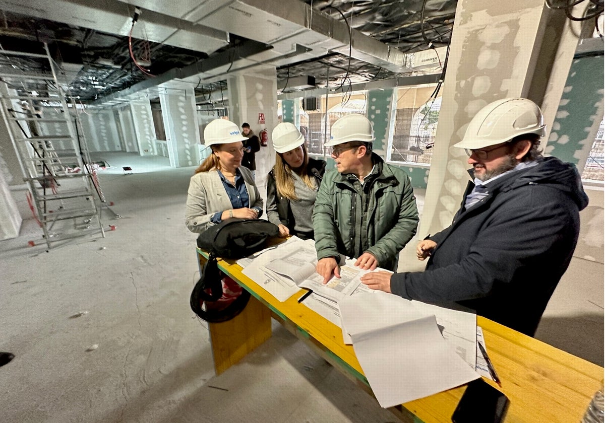 Obras de construcción de la nueva biblioteca de Los Boliches.