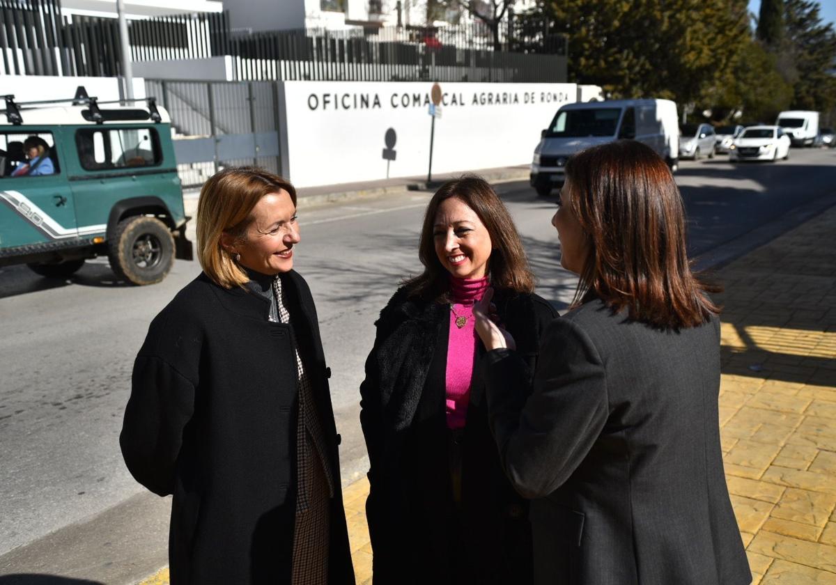 Morales, Navarro y Fernández, por la izquierda.