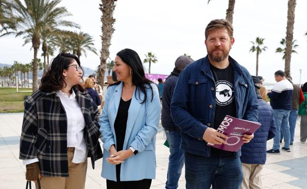 Raquel Martínez (Coordinadora General de Podemos Andalucía), Alejandra Durán (Parlamentaria de Por Andalucía) y Nico Sguiglia (Portavoz Grupo Municipal Con Málaga Podemos-IU).