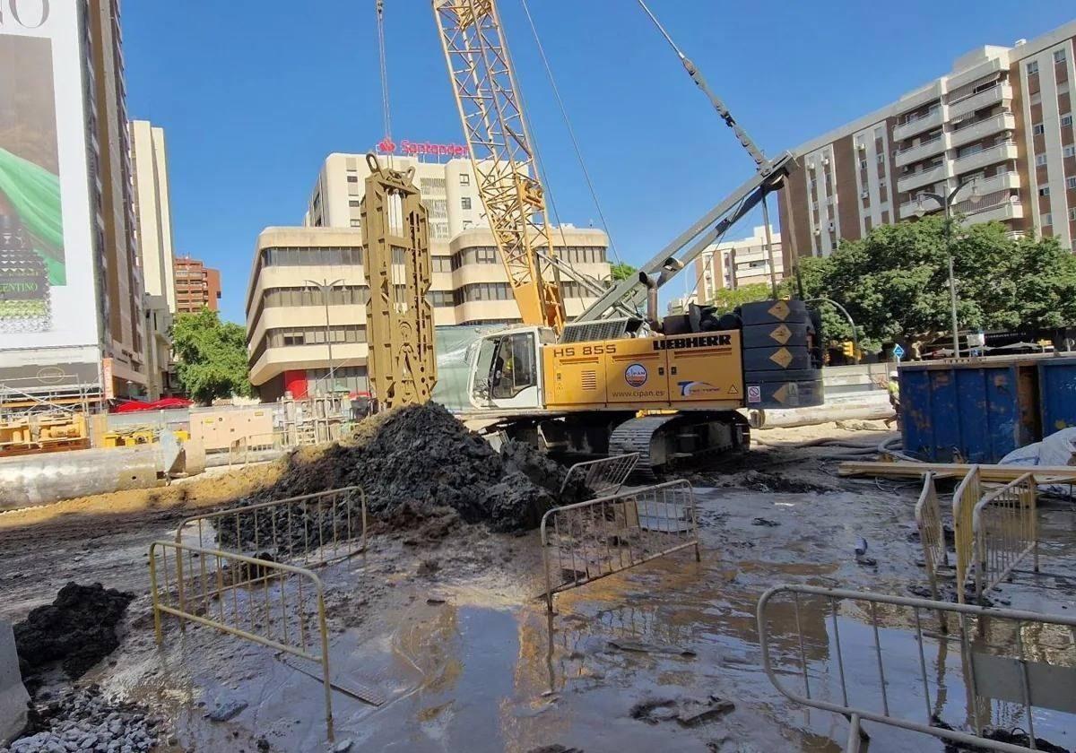 Obras del metro en la capital malagueña.