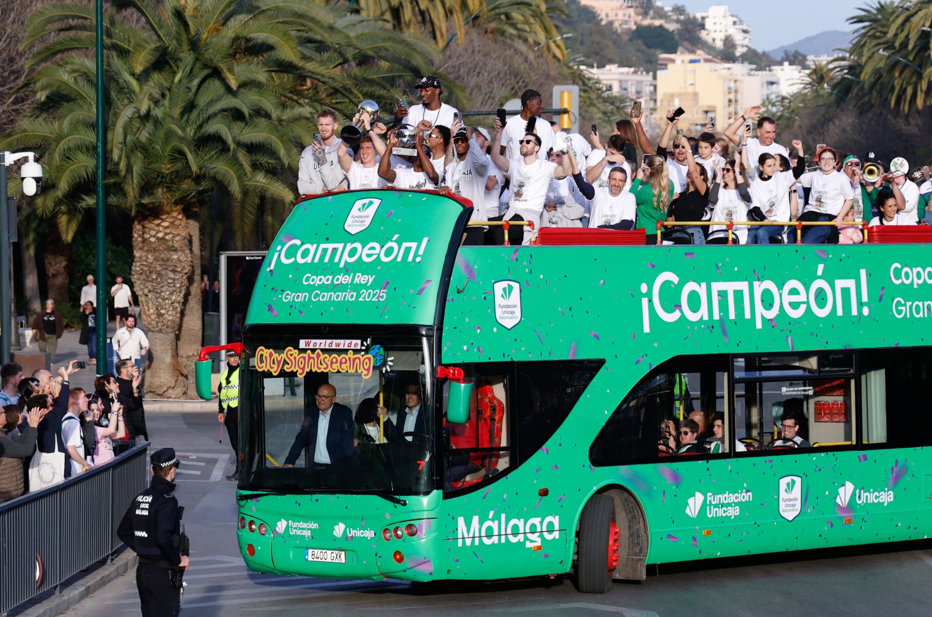 El Unicaja celebra en Málaga su tercera Copa del Rey