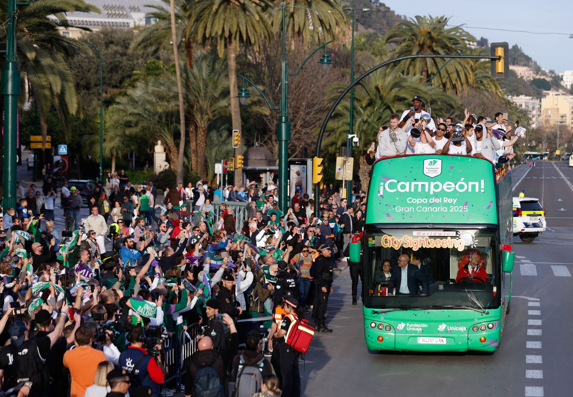 El Unicaja celebra en Málaga su tercera Copa del Rey