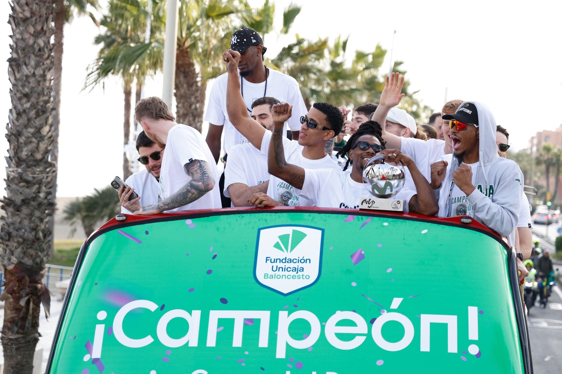 El Unicaja celebra en Málaga su tercera Copa del Rey