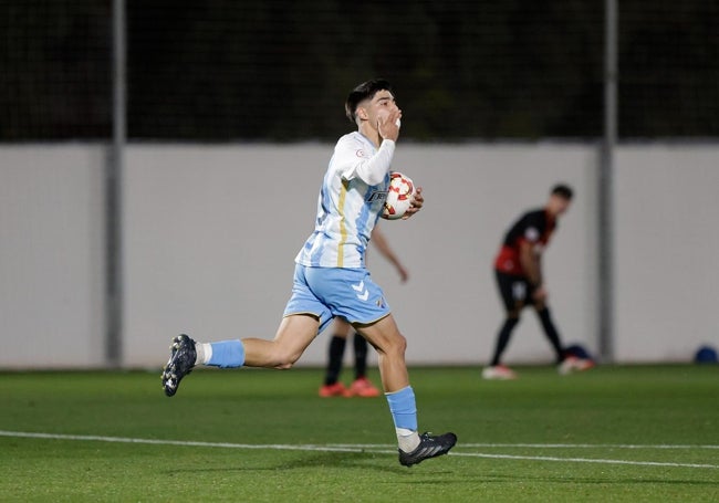 Marcos Rosa celebra un gol ante el Mallorca.