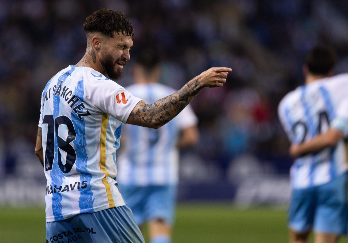 Dani Sánchez celebra el gol del triunfo.