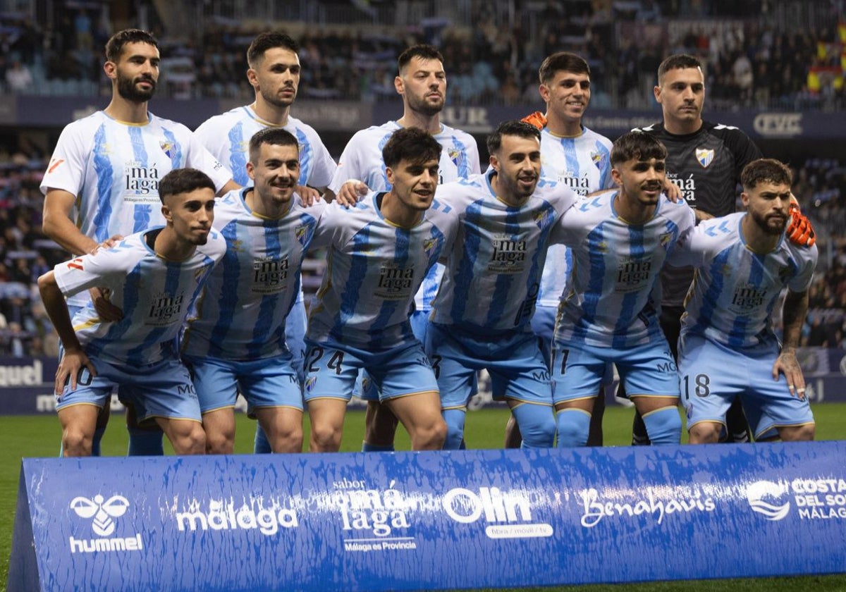 Once inicial del Málaga en el partido contra el Tenerife, disputado el pasado vierne.