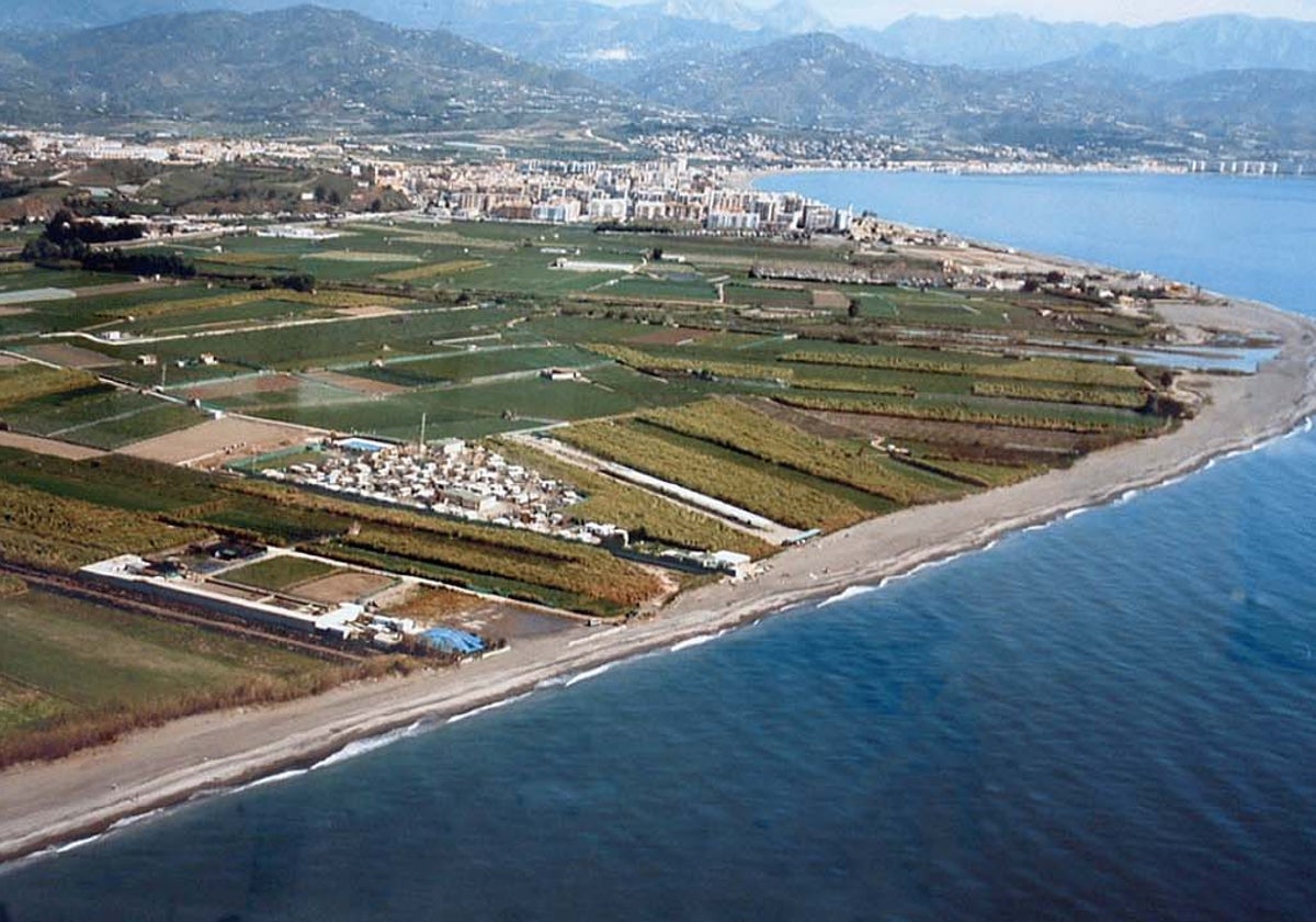 Imagen aérea del delta del río veleño.