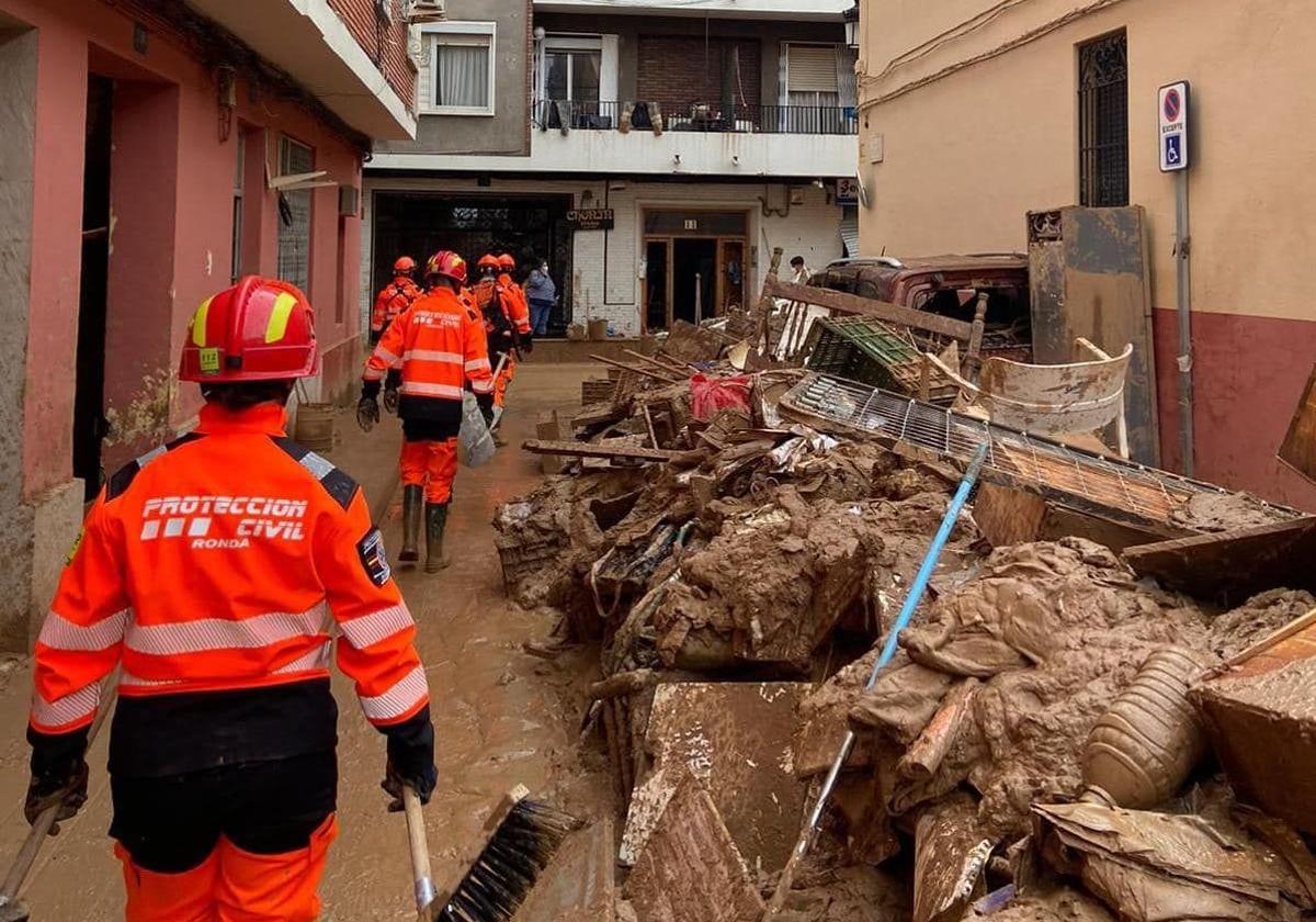 Un momento de los efectivos en Valencia.