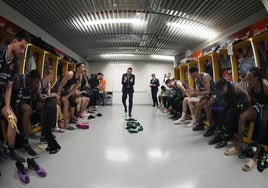 El interior del vestuario del Unicaja en la Copa del Rey de Las Palmas.