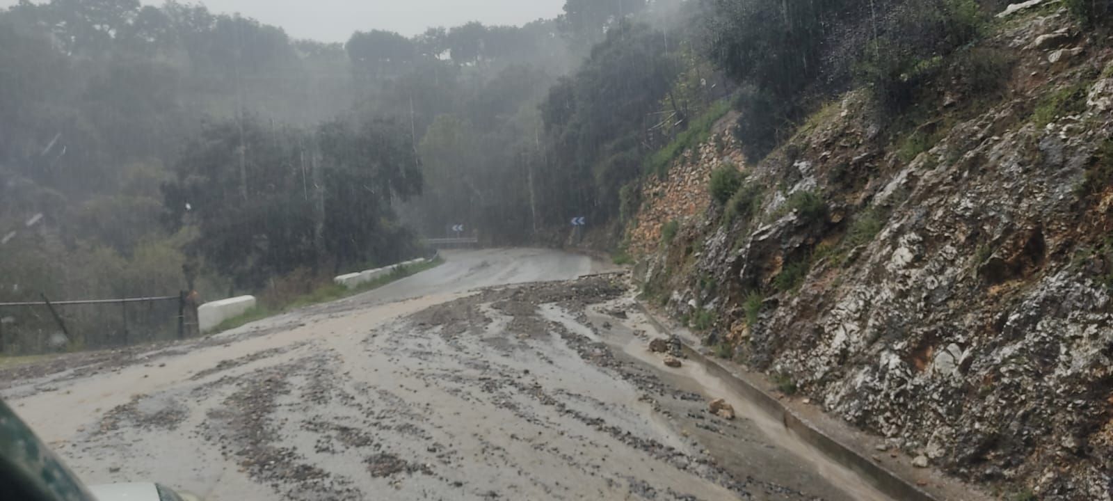 Uno de los municipios más afectados por las intensas lluvias de las últimas horas en Málaga