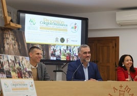 Miguel Cristóbal Rueda, Luis Merino y Paloma Saborido, durante la rueda de prensa.