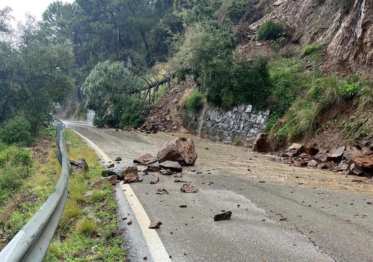 Imagen de la Carretera de Igualeja, este lunes.