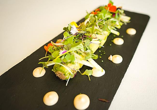 El Merendero de Antonio Martín. Canelón de aguacate con rillete de atún rojo.