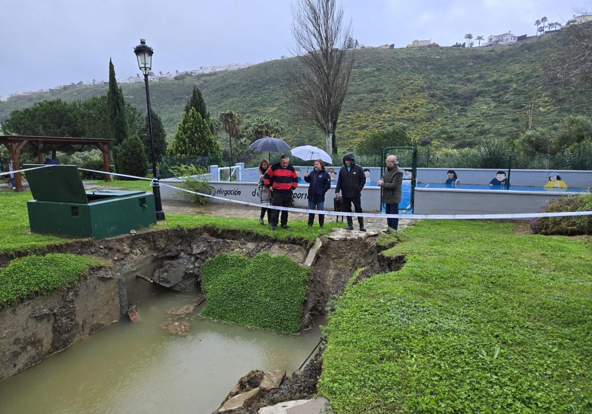 La lluvia obliga al cierre del Parque del Goleto en Manilva