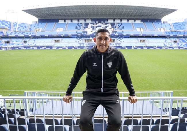 Basti, en La Rosaleda este martes.