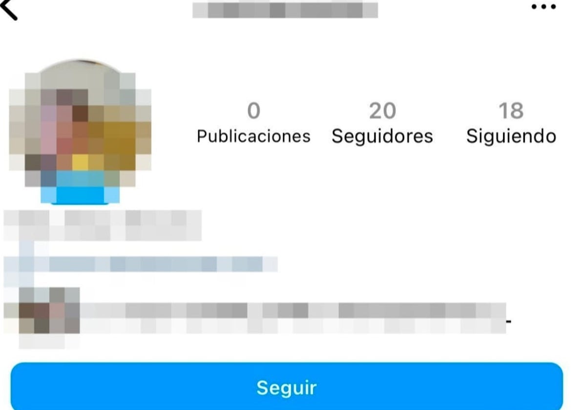 Imagen principal - Perfil de Instagram que crearon a la víctima para mofarse.