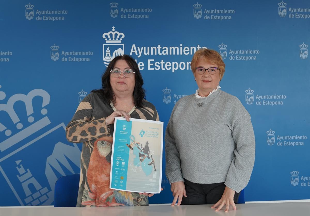 Macarena Diánez y Olga Tarasova, durante la presentación de la VII Edición del Concurso de Jóvenes Intérpretes 'Ciudad de Estepona'.