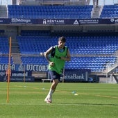 Antoñito, realizando un ejercicio del entrenamiento del jueves.