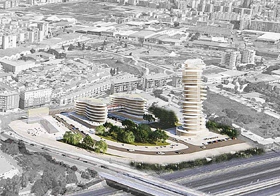 Recreación de una de las propuestas arquitectónicas para la parcela de Siemens.