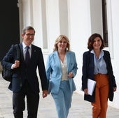Los consejeros Jorge Paradela, Carolina España y Rocío Blanco, tras el consejo de Gobierno de este miércoles.