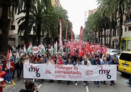 Imagen de la manifestación en Málaga, este jueves.