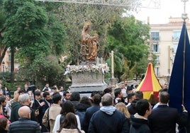 La Virgen de la Victoria, a su llegada a la Divina Pastora el pasado 11 de enero.