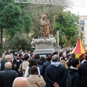 La Virgen de la Victoria, a su llegada a la Divina Pastora el pasado 11 de enero.