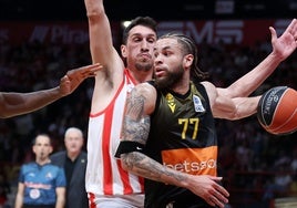 Hunter Hale, durante el partido jugado contra el Olympiacos.