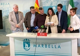 Los ediles del Grupo Municipal Socialista en el Ayuntamiento de Marbella.