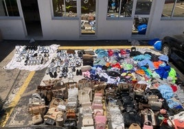 Artículos intervenidos por la Policía Local.