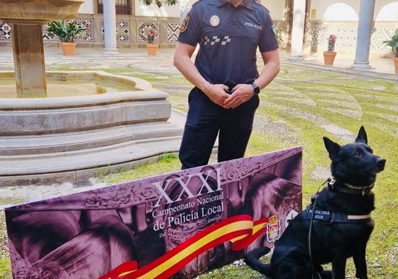El agente David Bravo y el K9, Loki.
